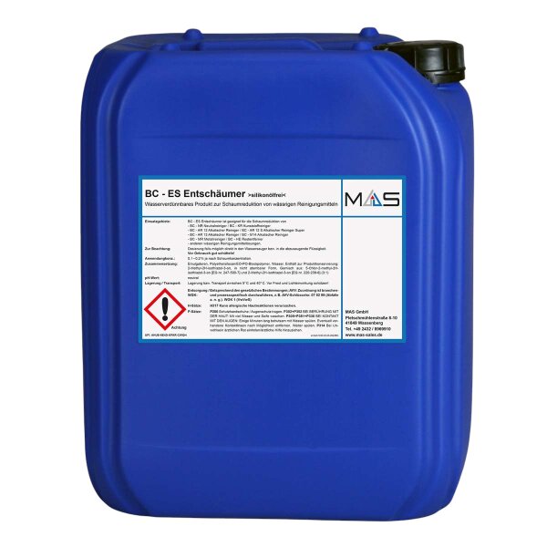 ES Entschäumer silikonölfrei, 20 Liter Kanister
