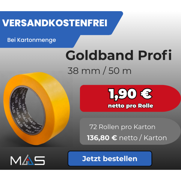 1 Karton / 72 Rollen Maler Goldband | Washi Tape Orange 38mm x 50m | UV30