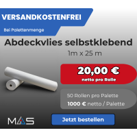 50 Rollen Abdeckvlies selbstklebend 1 x 25 m - Versandkostenfrei