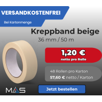 1 Karton / 48 Rollen Profi Krepp Klebeband 60°C |...